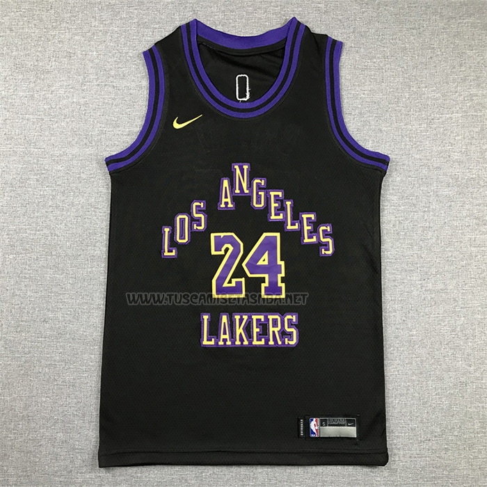 Camiseta Kobe Bryant NO 24 Nino Los Angeles Lakers Ciudad 2023-24 Negro